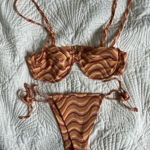 Urban Outfitters Vibrant Swirl Bikini Set retro 70s vibe size s